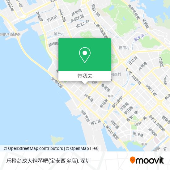 乐橙岛成人钢琴吧(宝安西乡店)地图