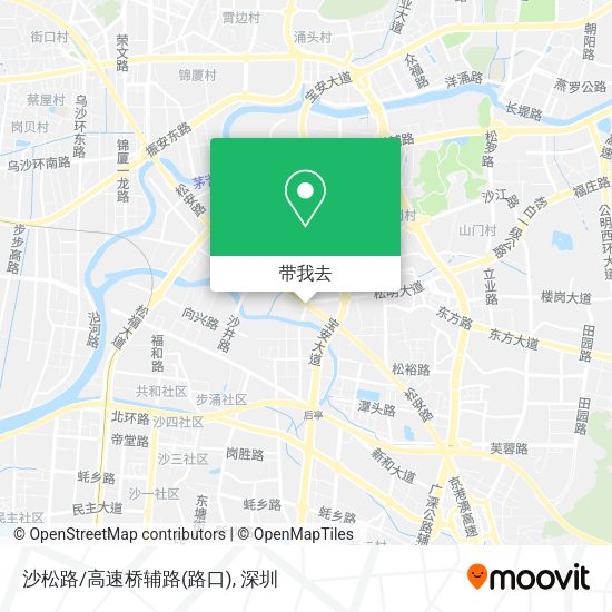 沙松路/高速桥辅路(路口)地图