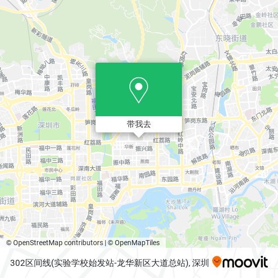 302区间线(实验学校始发站-龙华新区大道总站)地图