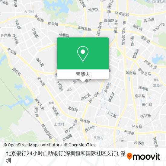 北京银行24小时自助银行(深圳恒和国际社区支行)地图