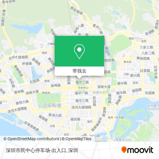 深圳市民中心停车场-出入口地图