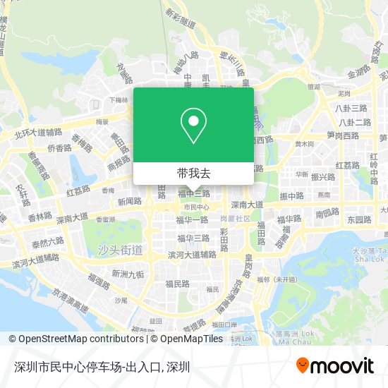 深圳市民中心停车场-出入口地图