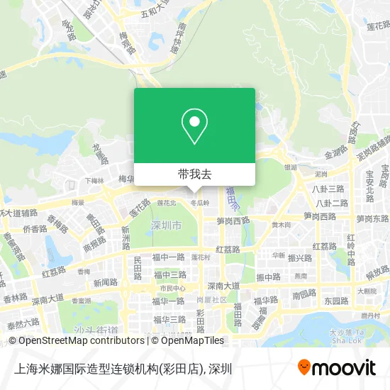 上海米娜国际造型连锁机构(彩田店)地图