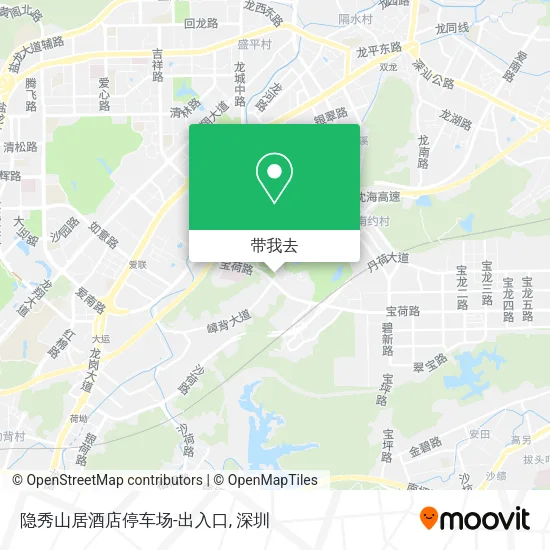 隐秀山居酒店停车场-出入口地图