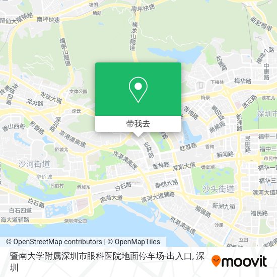 暨南大学附属深圳市眼科医院地面停车场-出入口地图