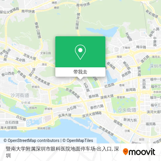 暨南大学附属深圳市眼科医院地面停车场-出入口地图