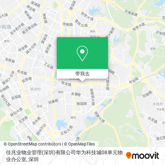 佳兆业物业管理(深圳)有限公司华为科技城08单元物业办公室地图