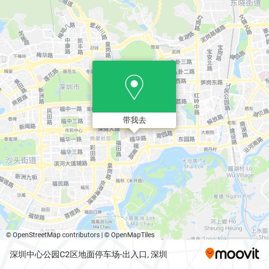 深圳中心公园C2区地面停车场-出入口地图