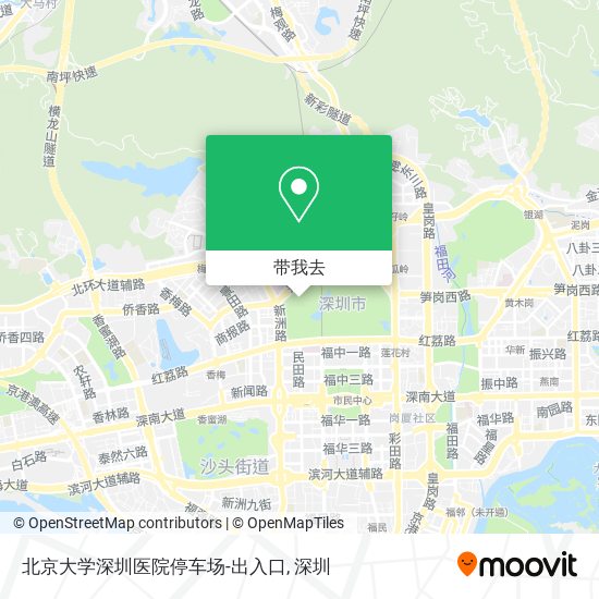北京大学深圳医院停车场-出入口地图