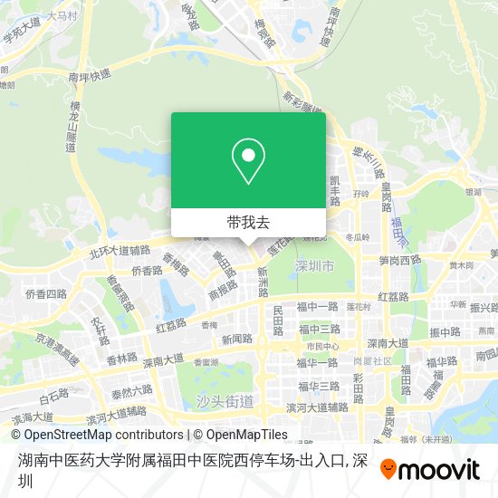 湖南中医药大学附属福田中医院西停车场-出入口地图
