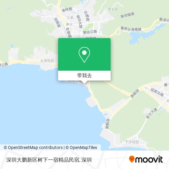 深圳大鹏新区树下一宿精品民宿地图