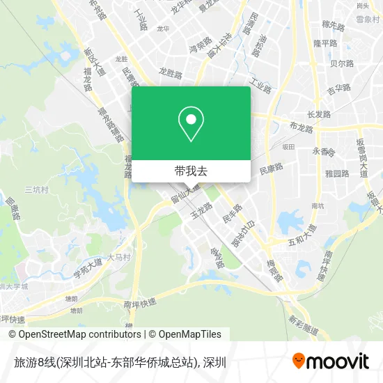 旅游8线(深圳北站-东部华侨城总站)地图