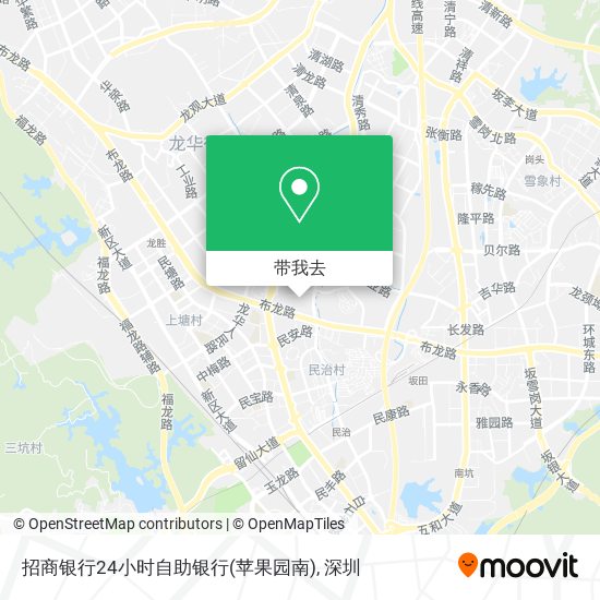 招商银行24小时自助银行(苹果园南)地图