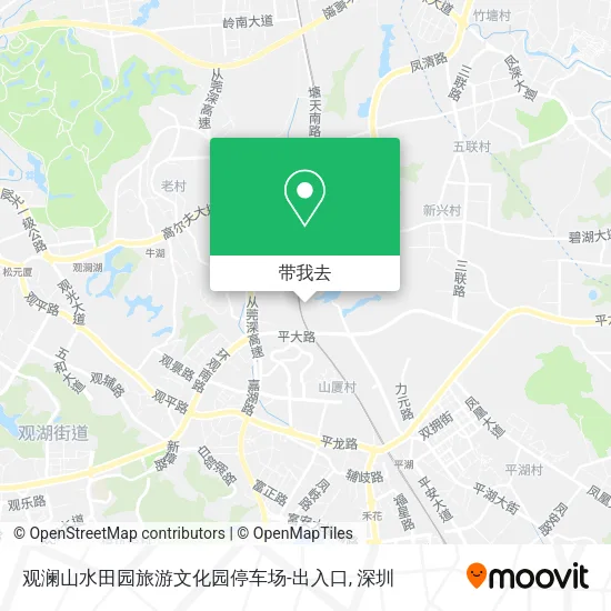 观澜山水田园旅游文化园停车场-出入口地图