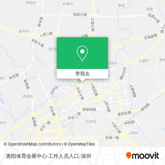 惠阳体育会展中心-工作人员入口地图