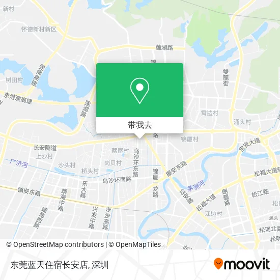 东莞蓝天住宿长安店地图