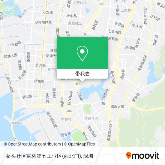 桥头社区富桥第五工业区(西北门)地图