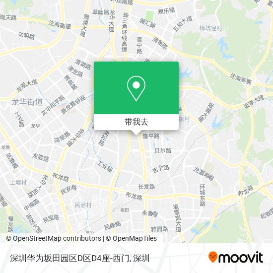 深圳华为坂田园区D区D4座-西门地图