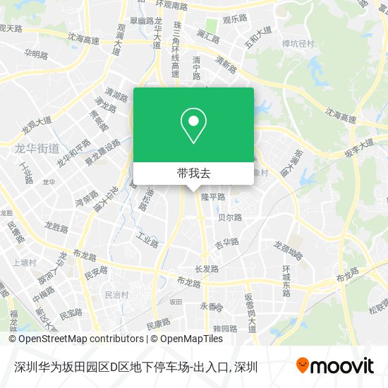 深圳华为坂田园区D区地下停车场-出入口地图