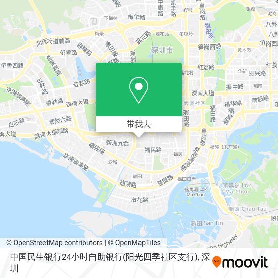 中国民生银行24小时自助银行(阳光四季社区支行)地图