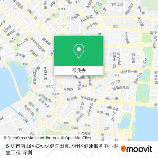 深圳市南山区妇幼保健院田厦北社区健康服务中心摇篮工程地图