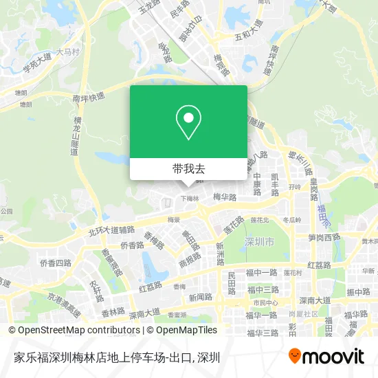 家乐福深圳梅林店地上停车场-出口地图