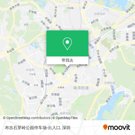 布吉石芽岭公园停车场-出入口地图