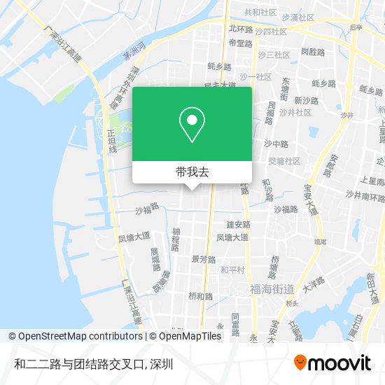 和二二路与团结路交叉口地图