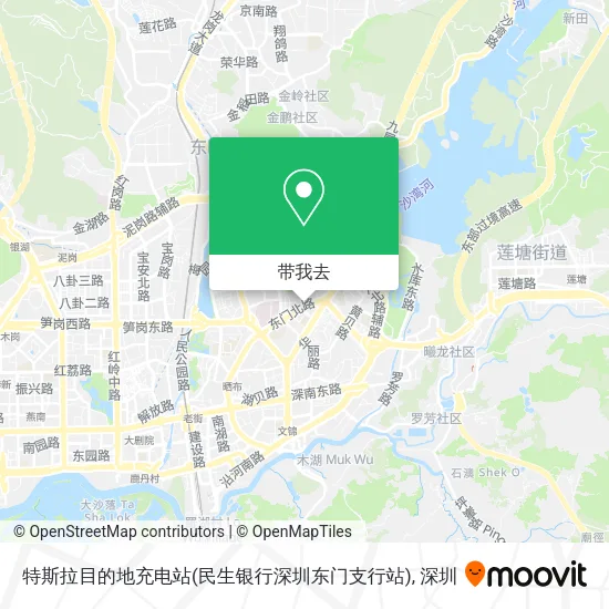 特斯拉目的地充电站(民生银行深圳东门支行站)地图