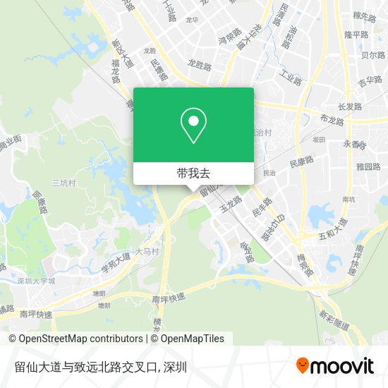留仙大道与致远北路交叉口地图