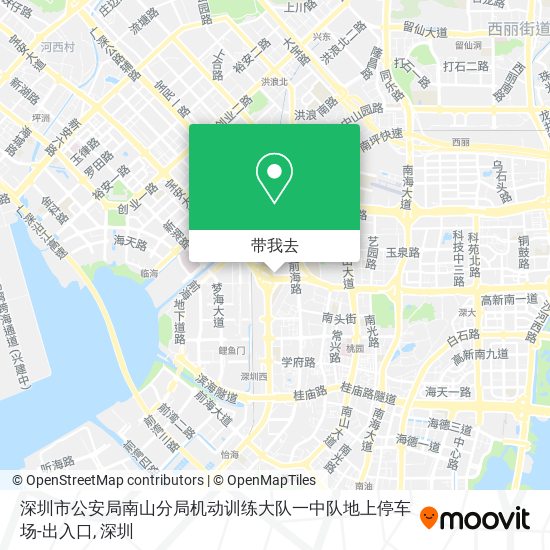 深圳市公安局南山分局机动训练大队一中队地上停车场-出入口地图