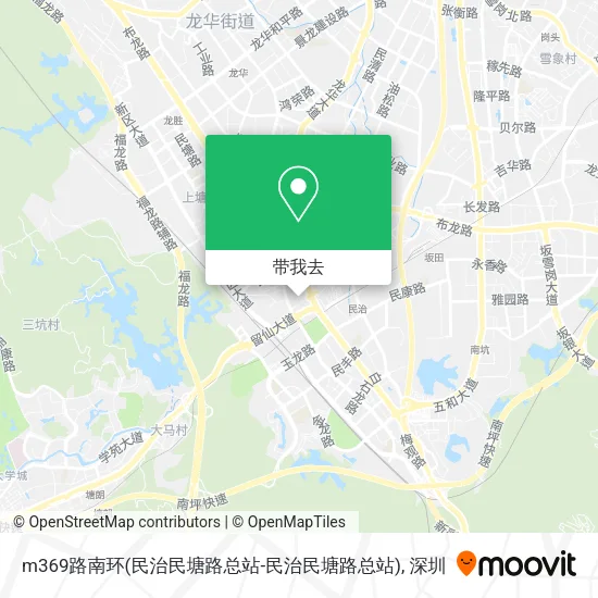 m369路南环(民治民塘路总站-民治民塘路总站)地图
