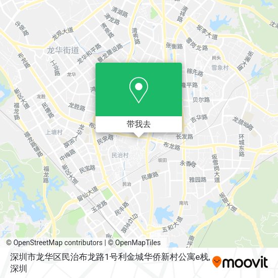 深圳市龙华区民治布龙路1号利金城华侨新村公寓e栈地图