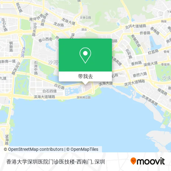 香港大学深圳医院门诊医技楼-西南门地图