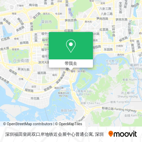 深圳福田皇岗双口岸地铁近会展中心普通公寓地图