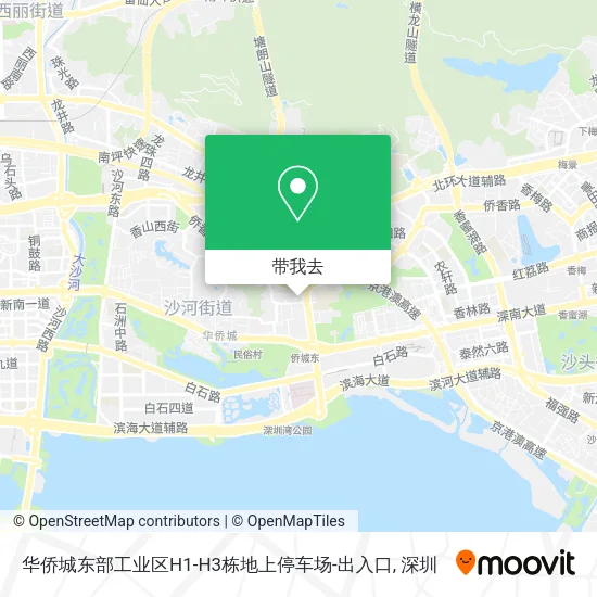 华侨城东部工业区H1-H3栋地上停车场-出入口地图