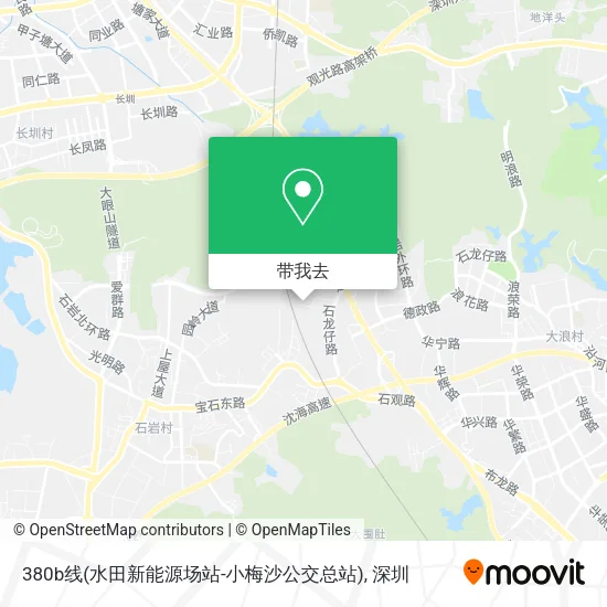 380b线(水田新能源场站-小梅沙公交总站)地图