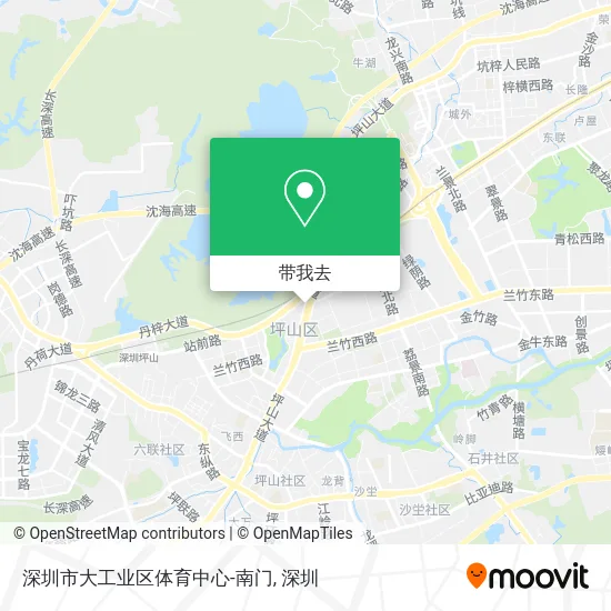 深圳市大工业区体育中心-南门地图