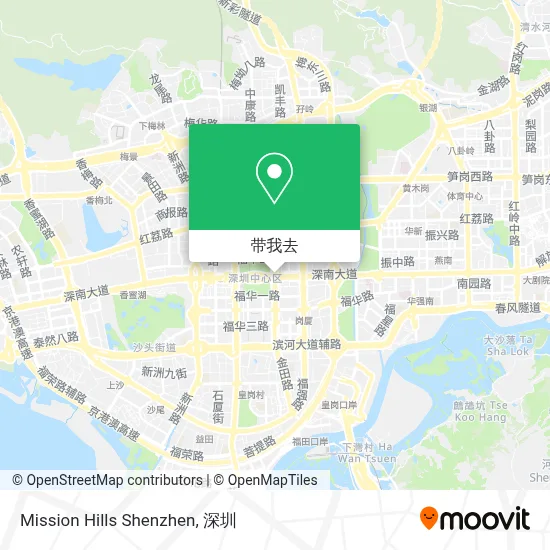 如何乘坐 公交 或 地铁 前往福田区的Mission Hills Shenzhen？