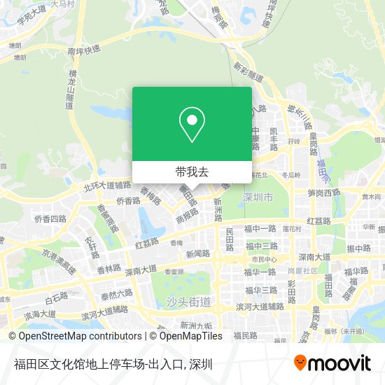 福田区文化馆地上停车场-出入口地图