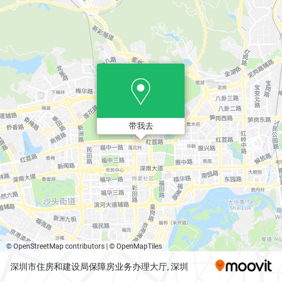 深圳市住房和建设局保障房业务办理大厅地图