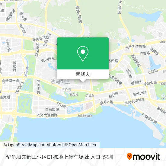 华侨城东部工业区E1栋地上停车场-出入口地图