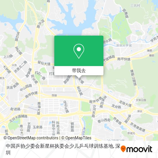 中国乒协少委会新星杯执委会少儿乒乓球训练基地地图