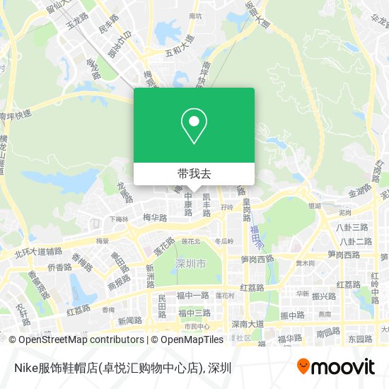 Nike服饰鞋帽店(卓悦汇购物中心店)地图