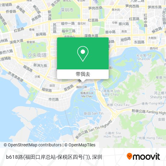 b618路(福田口岸总站-保税区四号门)地图