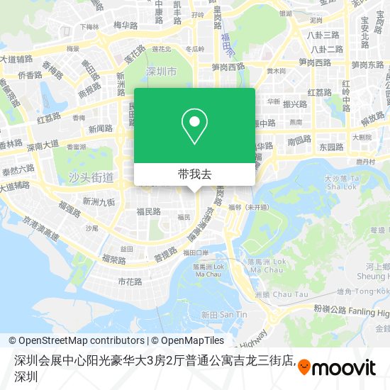 深圳会展中心阳光豪华大3房2厅普通公寓吉龙三街店地图