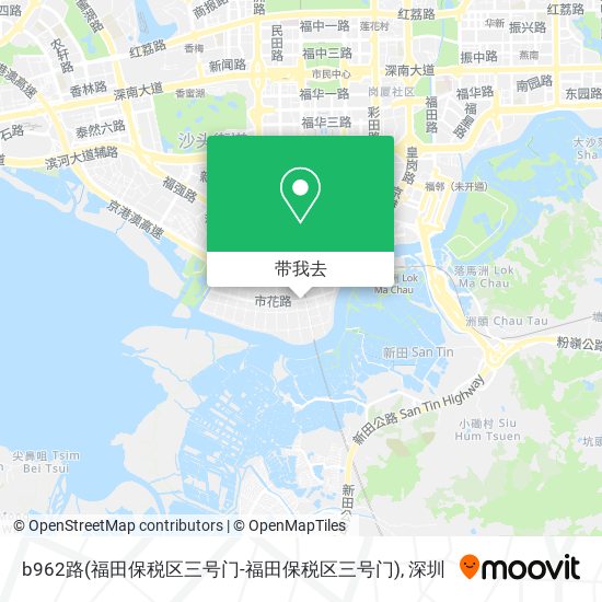 b962路(福田保税区三号门-福田保税区三号门)地图