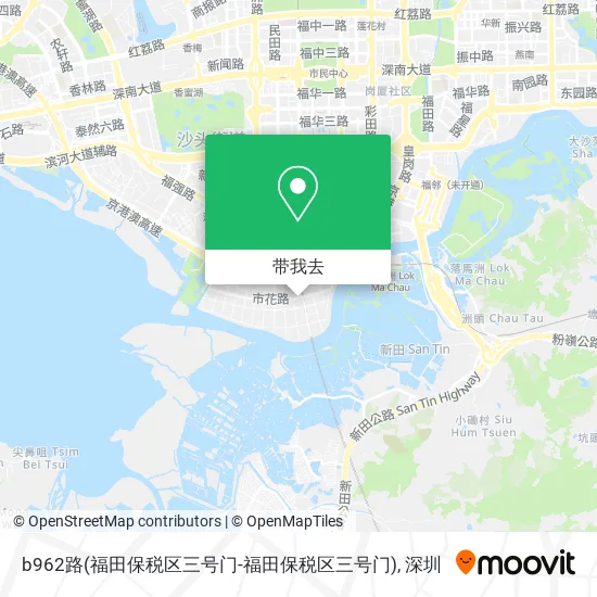 b962路(福田保税区三号门-福田保税区三号门)地图