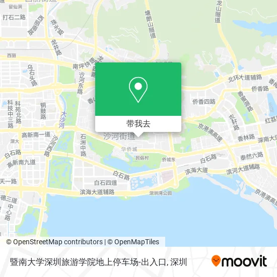 暨南大学深圳旅游学院地上停车场-出入口地图