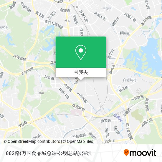 882路(万国食品城总站-公明总站)地图